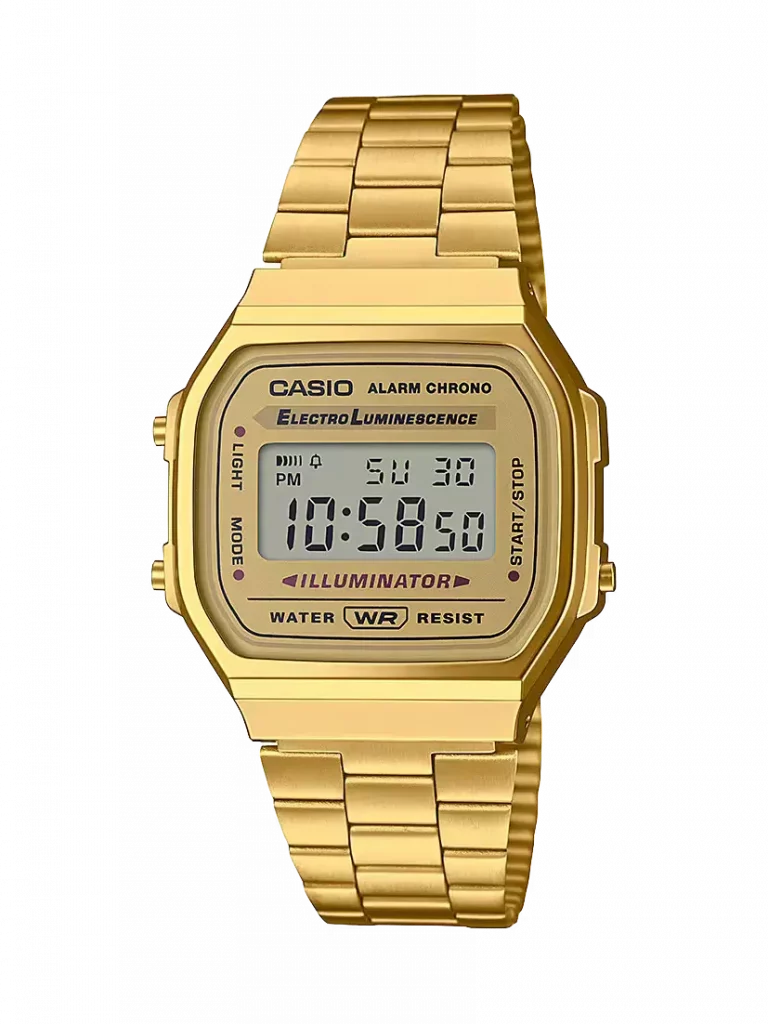 Die Casio A168WG-9 kombiniert den Retro-Charme der 80er Jahre mit moderner Funktionalität.
