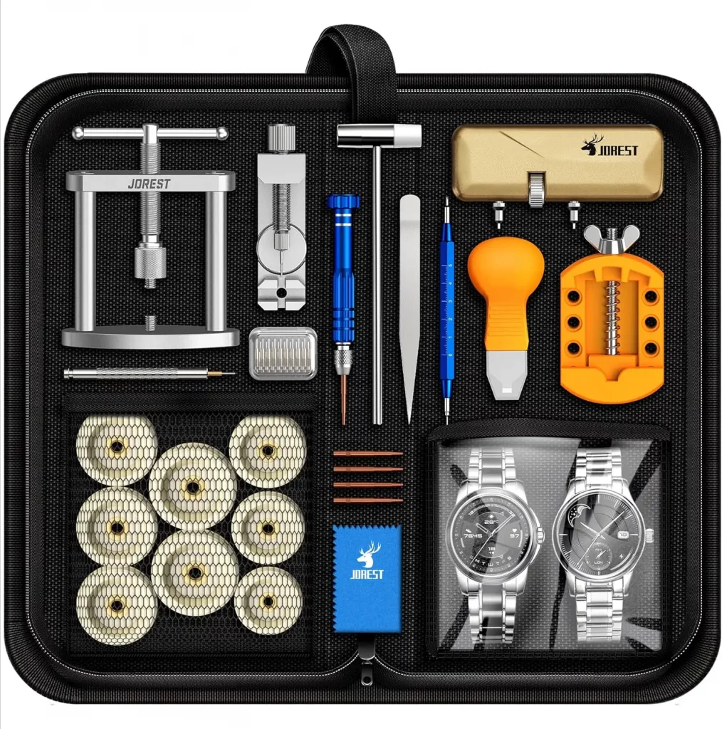 Dieses Set enthält alle Werkzeuge, die du benötigst, um beispielsweise das Armband zu kürzen oder die Batterie zu wechseln. Es ist ideal für Anfänger und Profis.