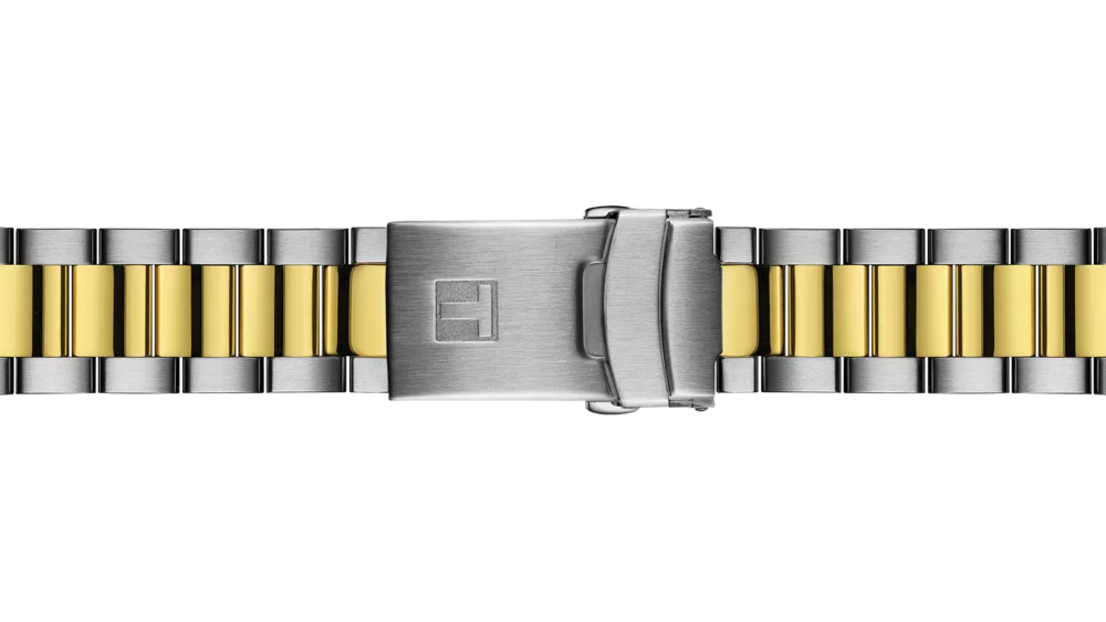 Edelstahlarmband mit goldfarbener PVD-Beschichtung der Tissot Seastar 1000 Powermatic 80.