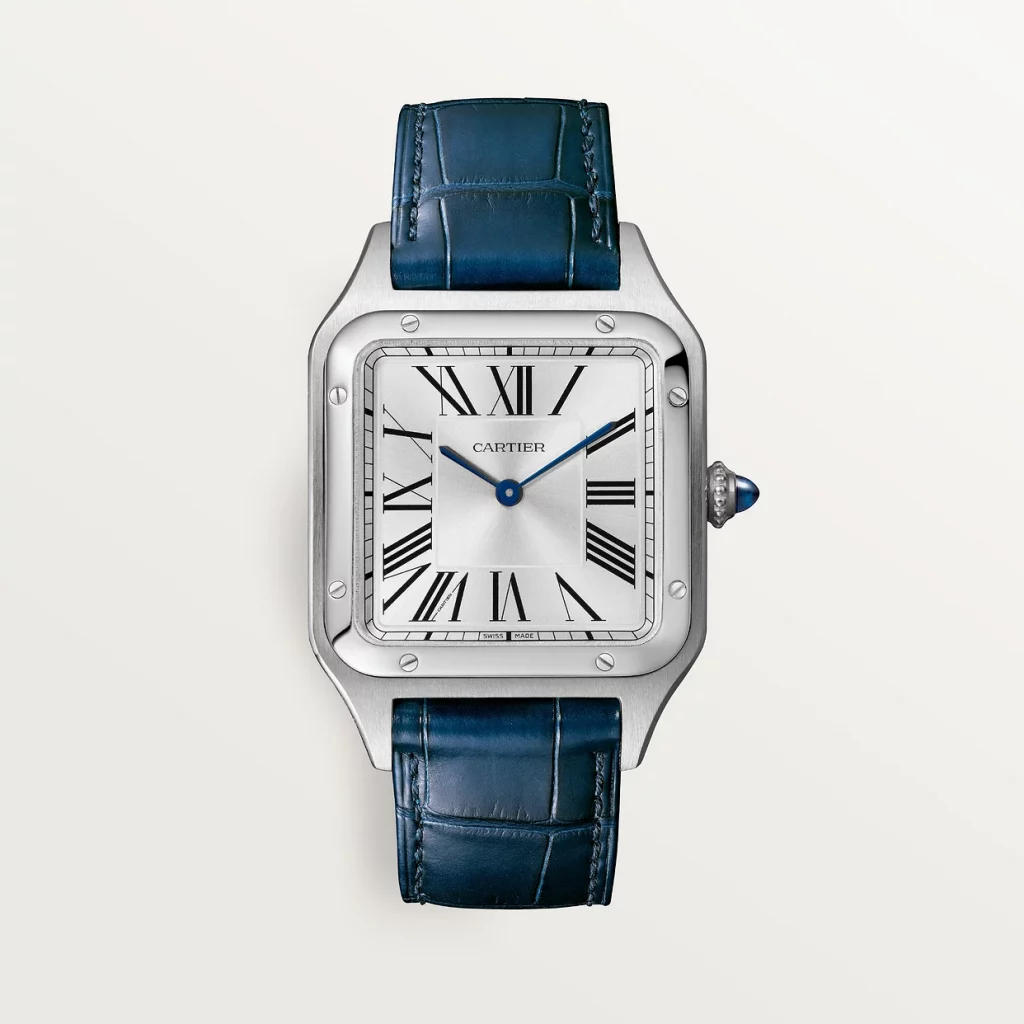 Cartier-Armbanduhr mit luxuriösem Design, bekannt für ihre Eleganz und ikonischen Stilelemente.