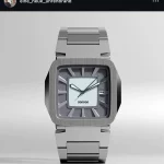 Komplette Ansicht der entwickelten Uhr mit modernem Design.