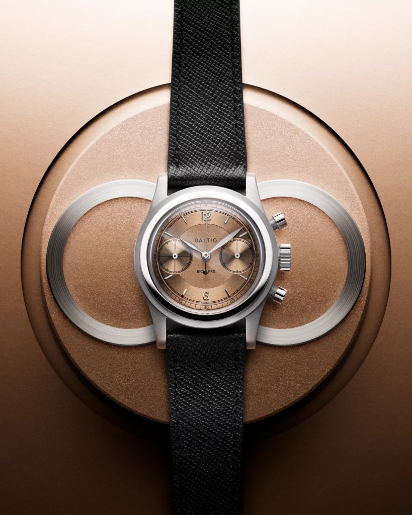 Baltic Bicompax 002, klassischer Chronograph mit minimalistischer Ästhetik und Handaufzugswerk.